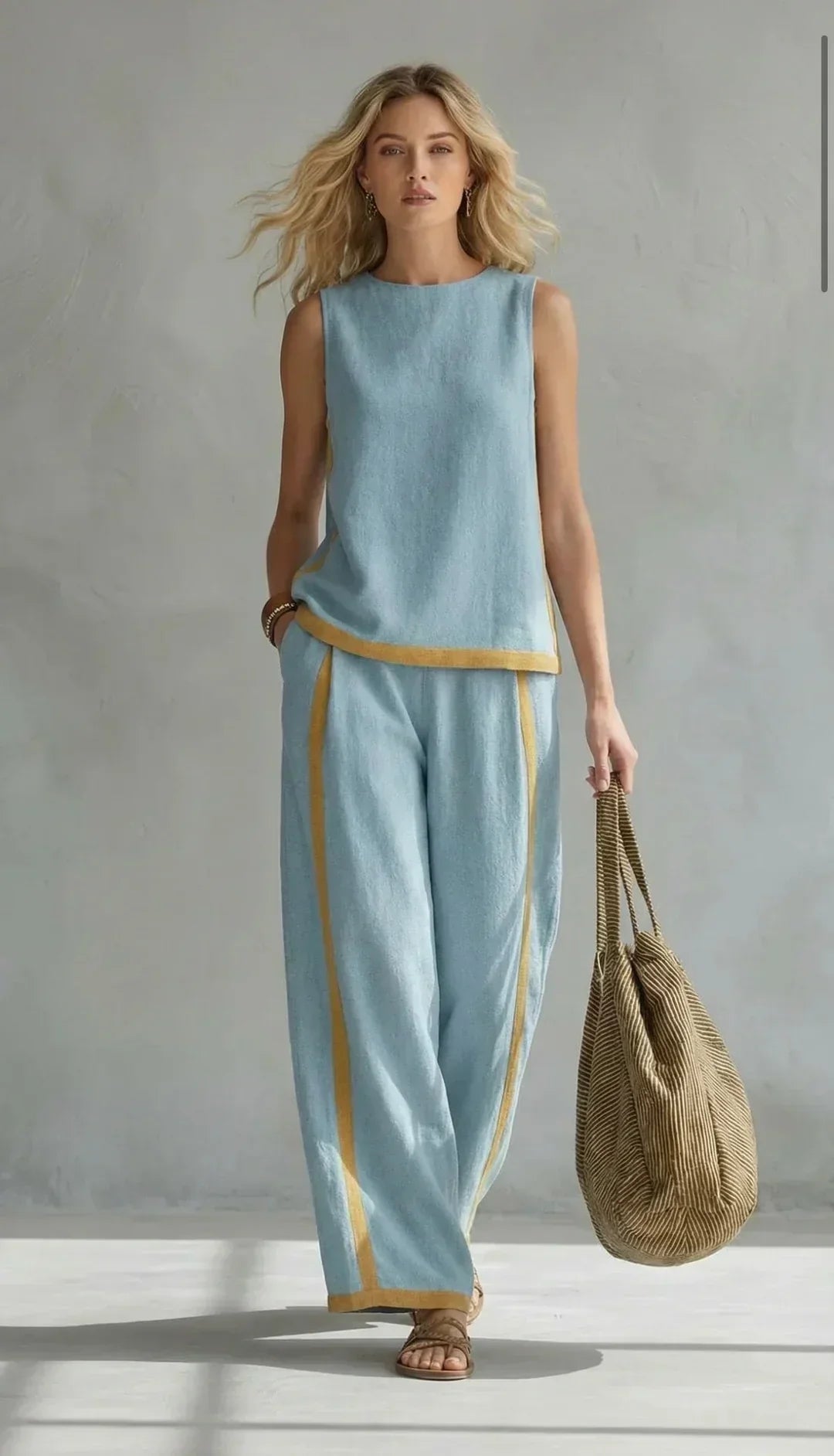 Úrsula | Conjunto Elegante y Desenfadado de Chaleco y Pantalón con Acabados Bicolor