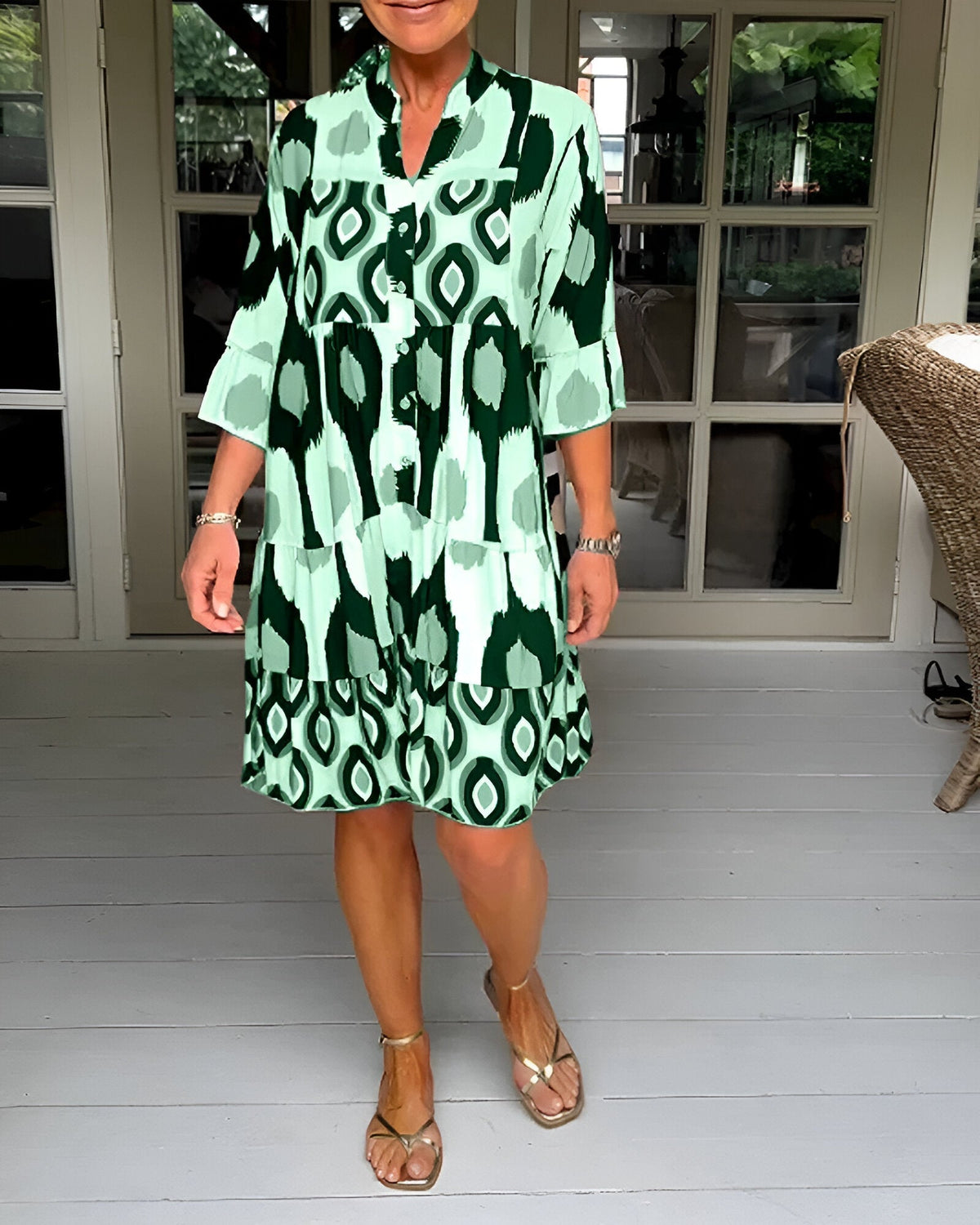 Parker™ | Vestido Midi Geométrico por Capas