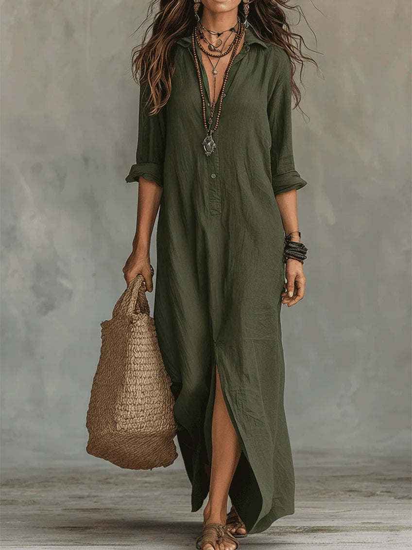 Willow | Vestido Maxi Favorecedor que Disimula el Vientre
