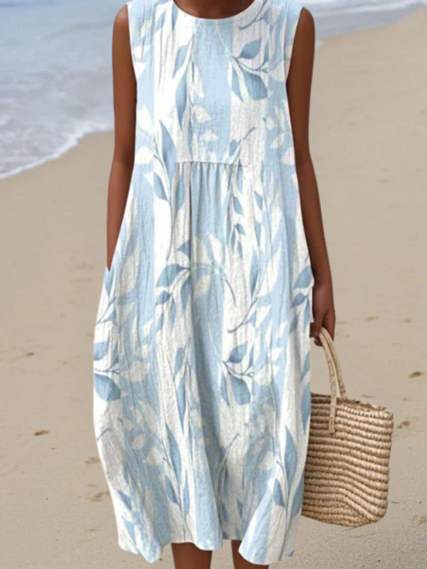 Ivy | Vestido Midi con Estampado de Hojas