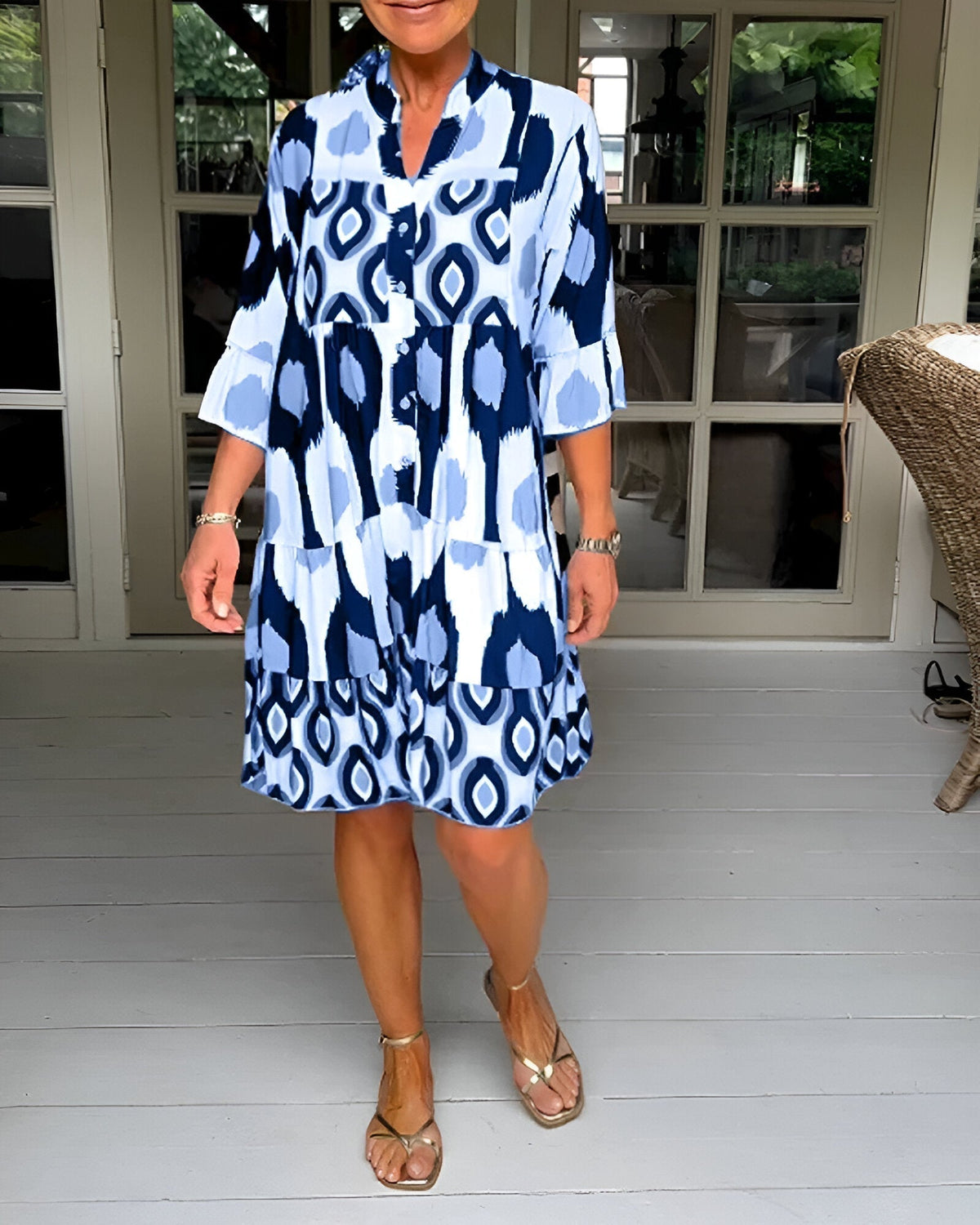 Parker™ | Vestido Midi Geométrico por Capas