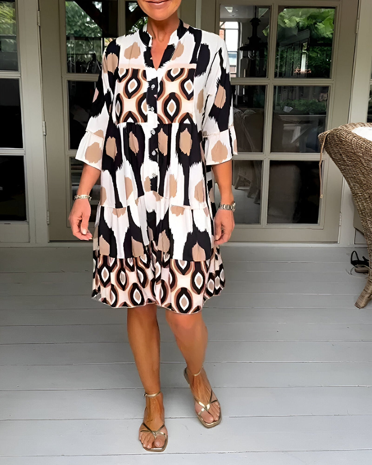 Parker™ | Vestido Midi Geométrico por Capas
