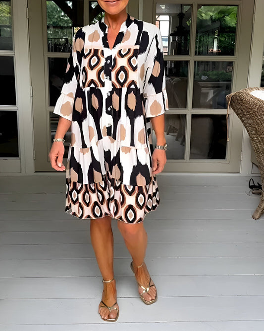 Parker™ | Vestido Midi Geométrico por Capas