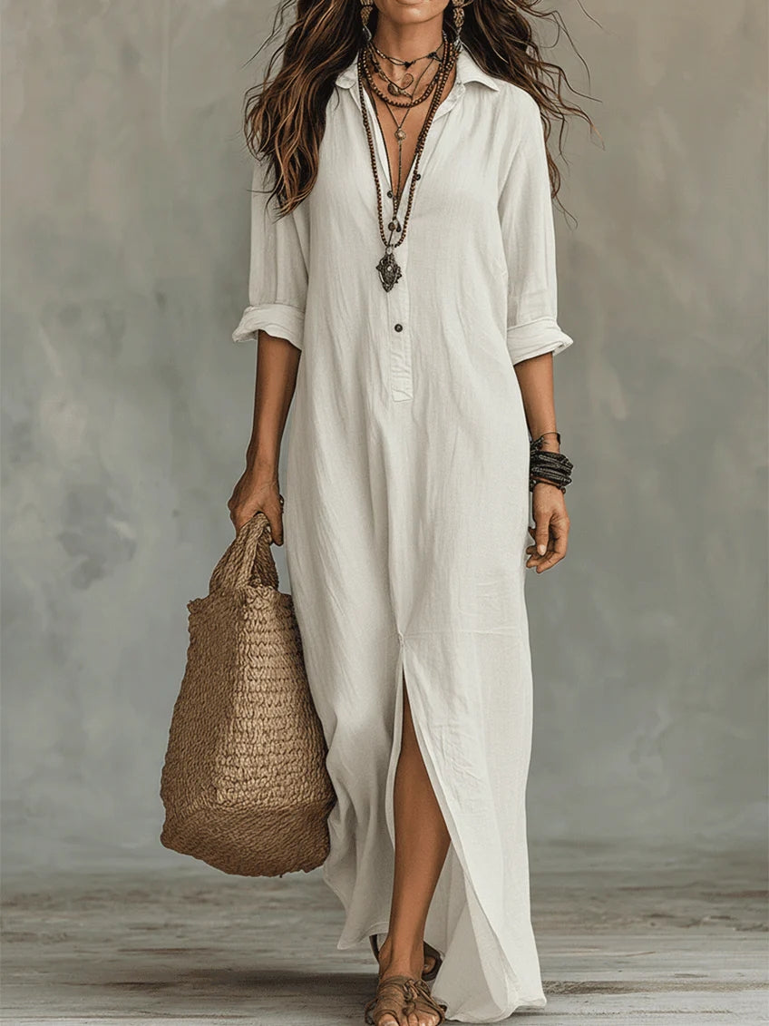 Willow | Vestido Maxi Favorecedor que Disimula el Vientre