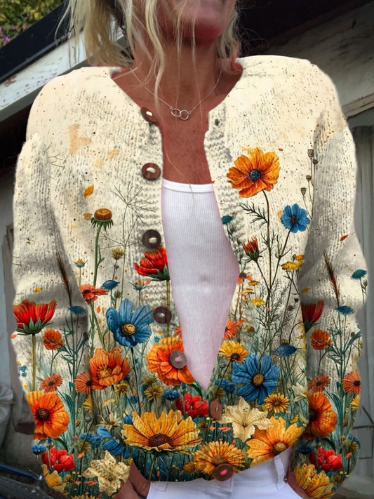 Maribel | Chaqueta de Punto Flores Silvestres