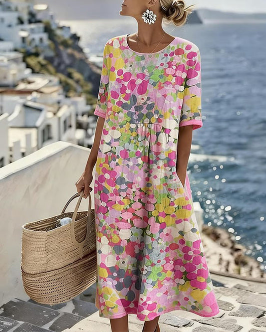 ELENA™ - VESTIDO MIDI FLORAL ELEGANTE DE VERANO