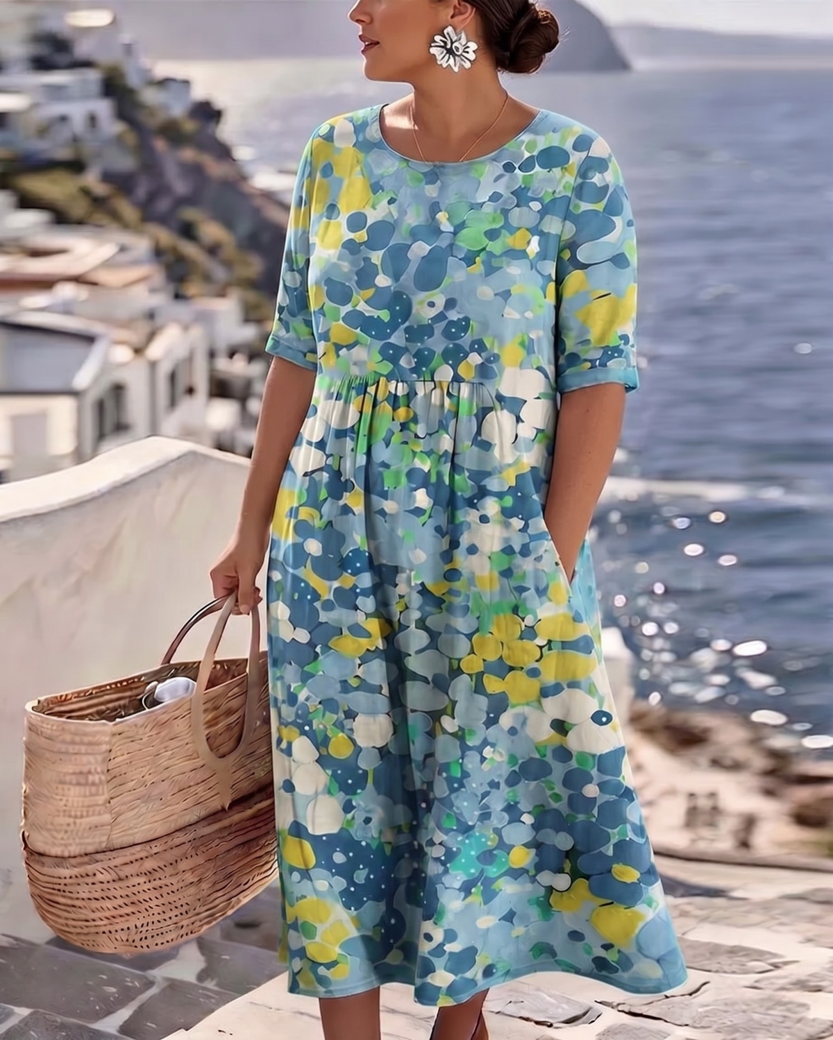 ELENA™ - VESTIDO MIDI FLORAL ELEGANTE DE VERANO
