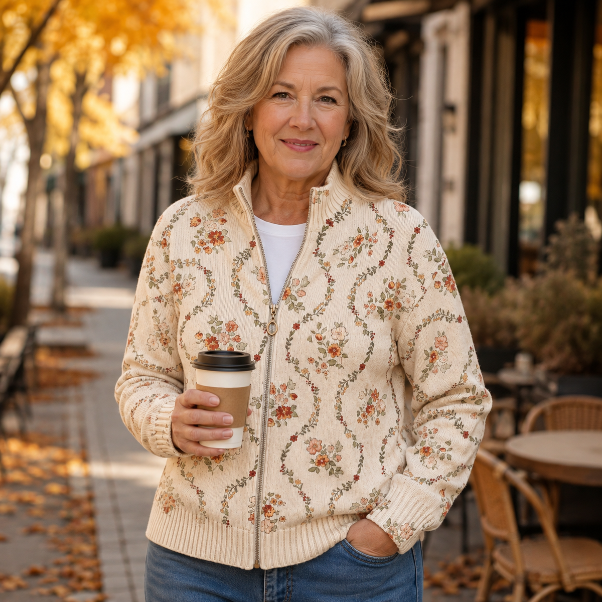 Paloma | Chaqueta de Punto Enredadera Floral