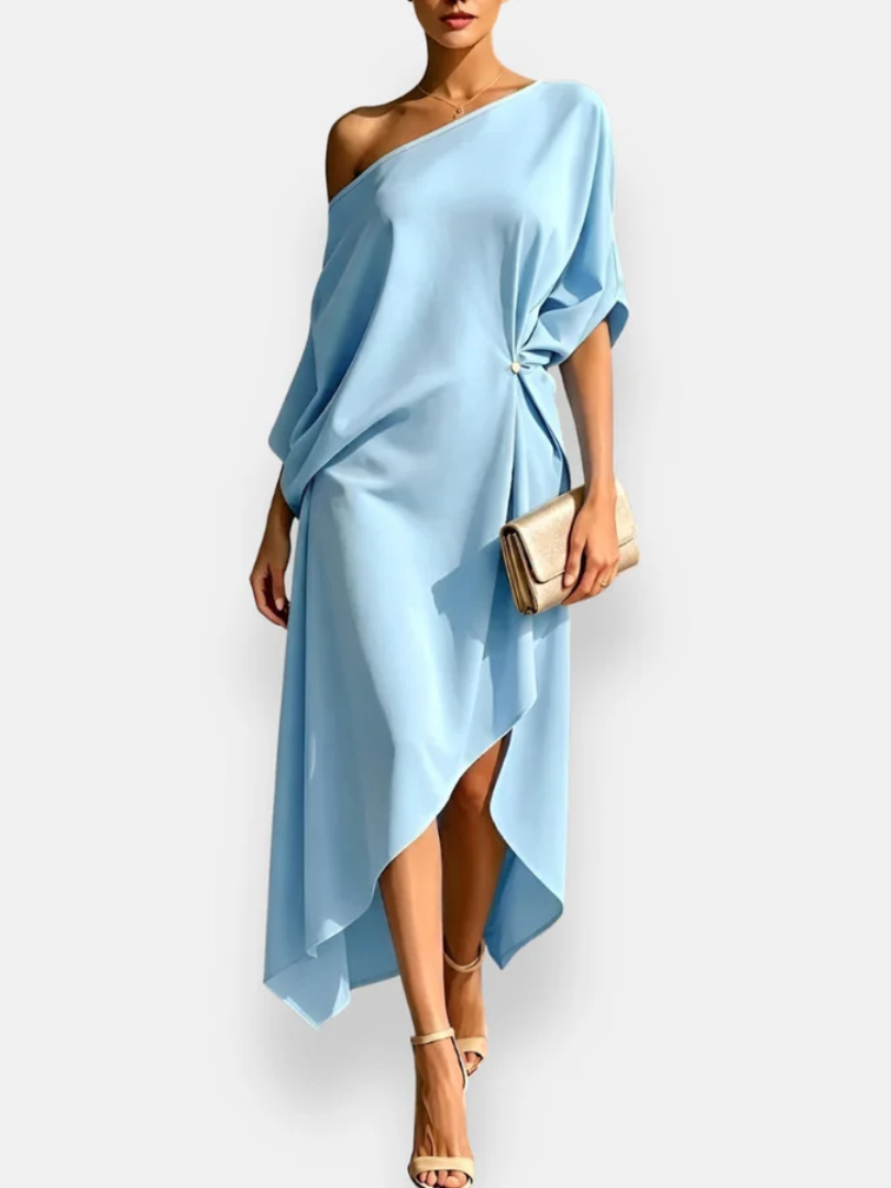 Marisa Vestido Drapeado Asimétrico
