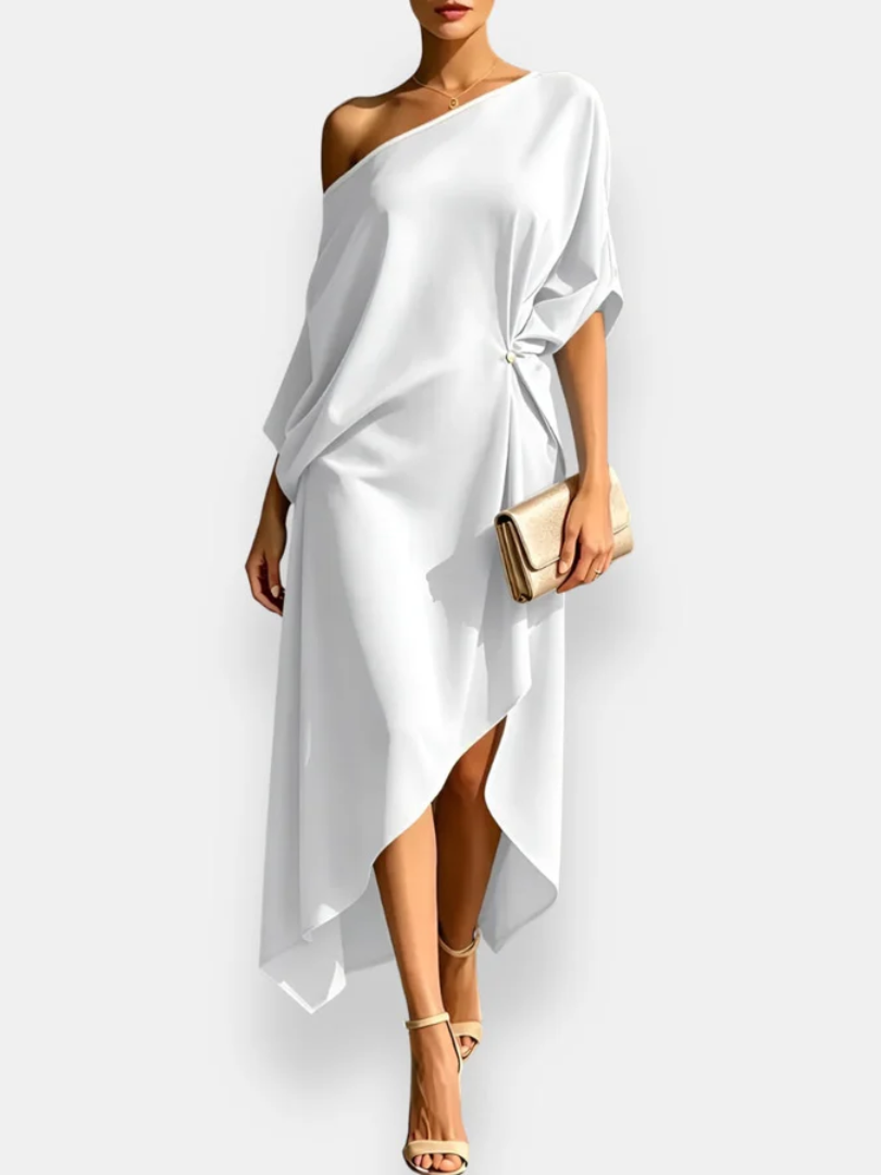 Marisa Vestido Drapeado Asimétrico