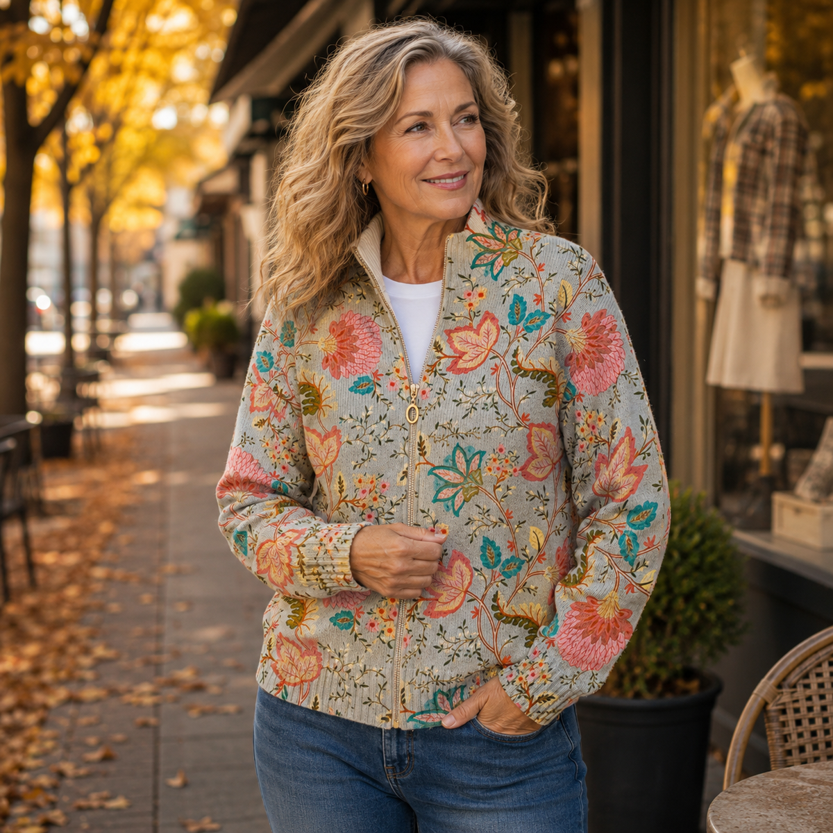 Jacinta | Chaqueta de Punto Jardín Vintage