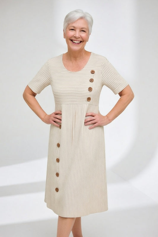 Linéora™ — Vestido de rayas fluido con encanto veraniego