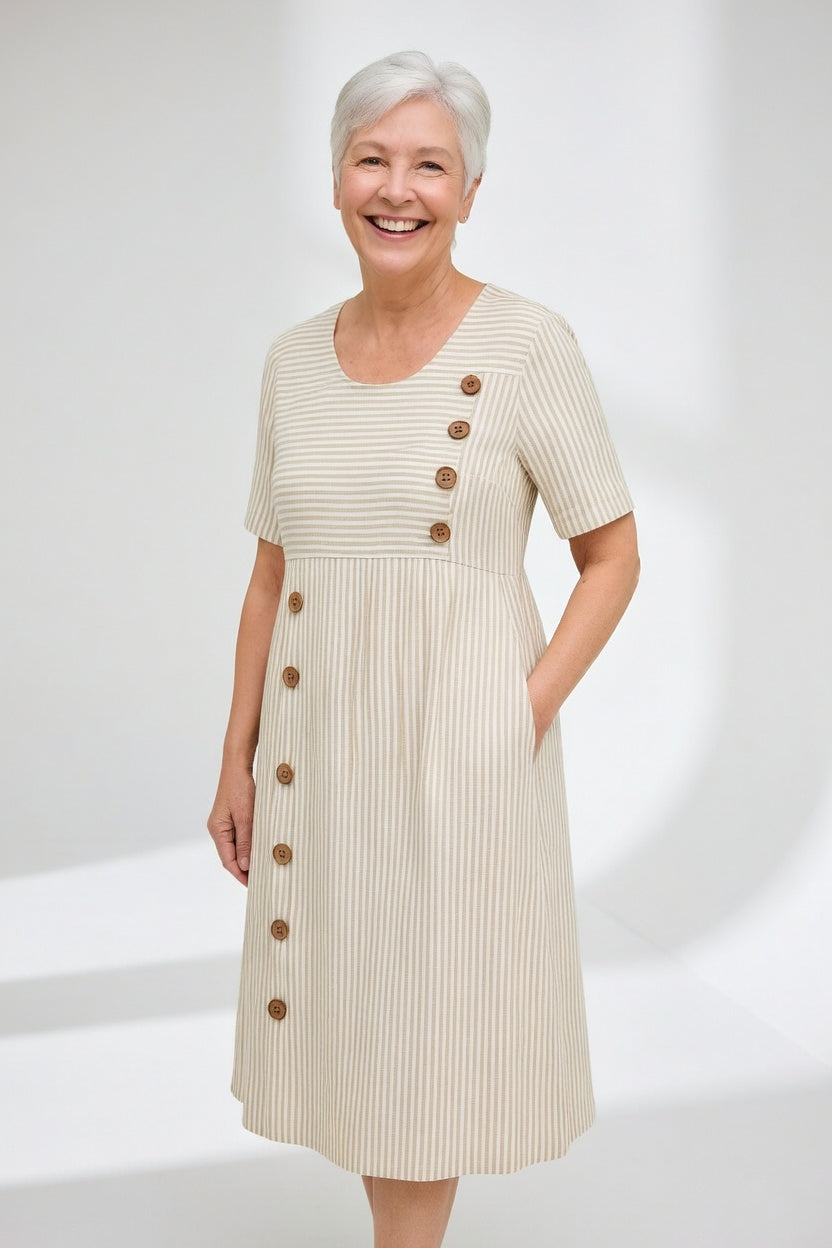 Linéora™ — Vestido de rayas fluido con encanto veraniego