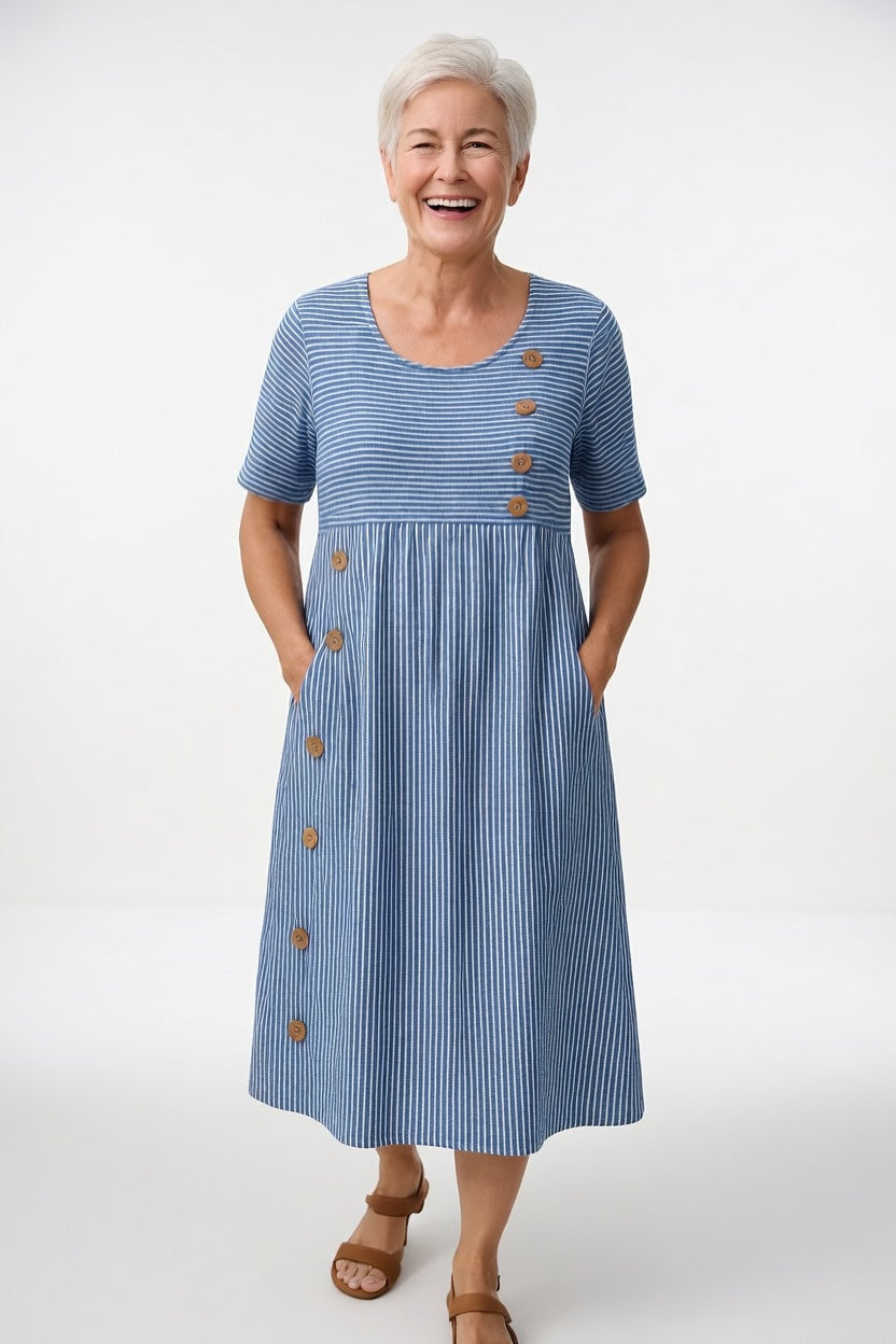 Linéora™ — Vestido de rayas fluido con encanto veraniego