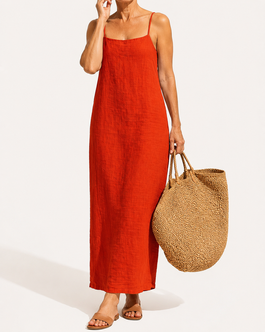 Livia | Vestido Maxi de Lino Fresco