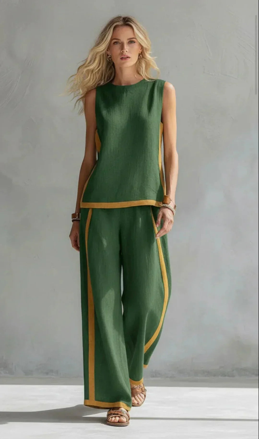 Úrsula | Conjunto Elegante y Desenfadado de Chaleco y Pantalón con Acabados Bicolor