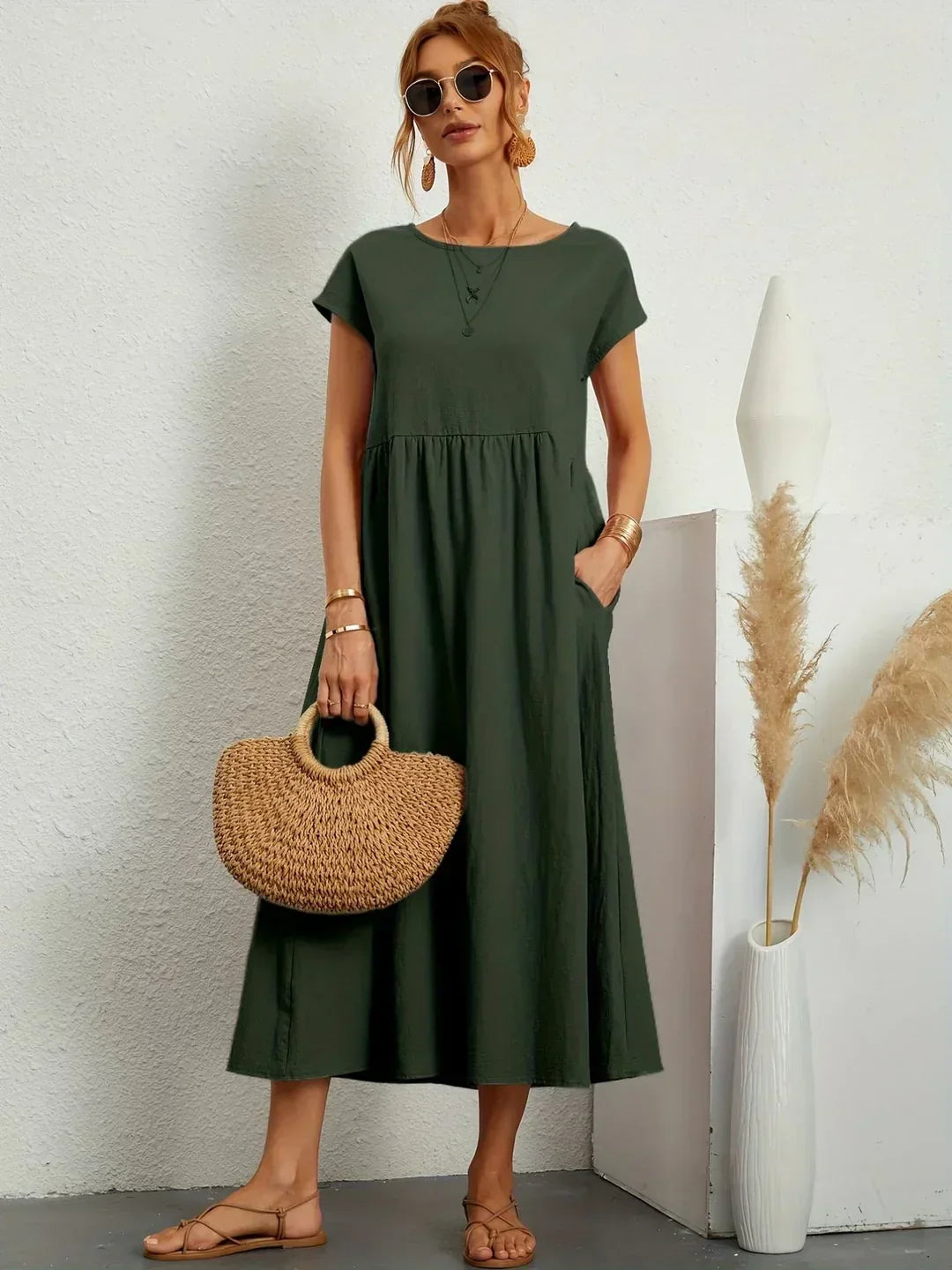 Gabrielle™ — Vestido midi fluido, elegancia atemporal