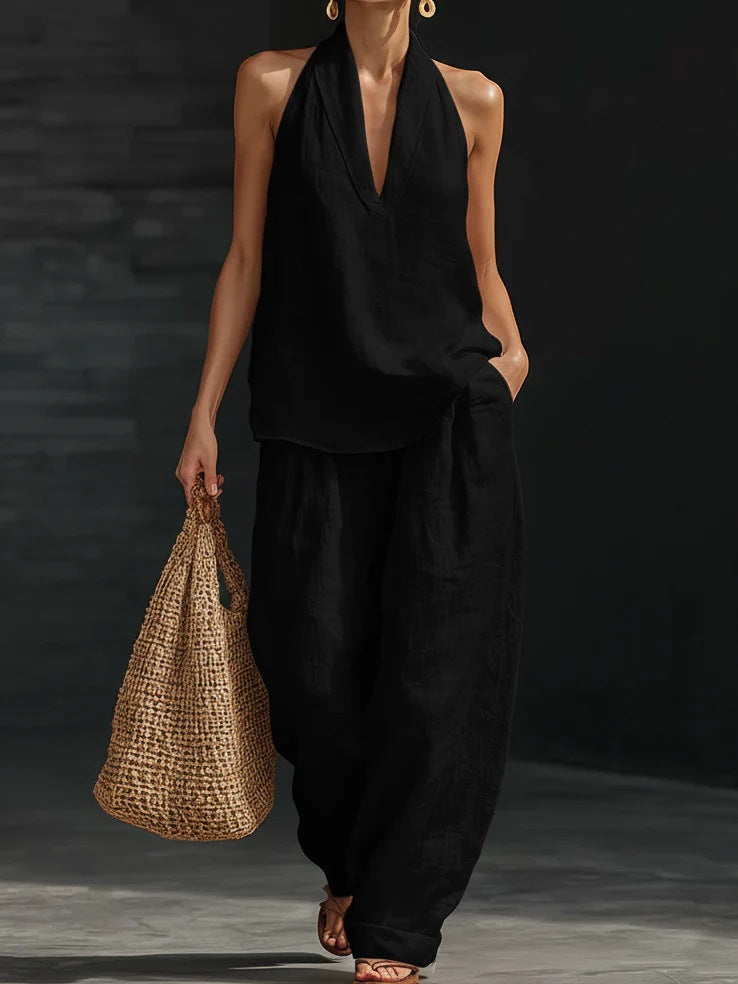 Zoe™ | Conjunto Sin Mangas y Pantalón Ancho