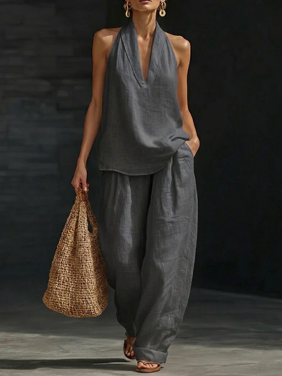 Zoe™ | Conjunto Sin Mangas y Pantalón Ancho
