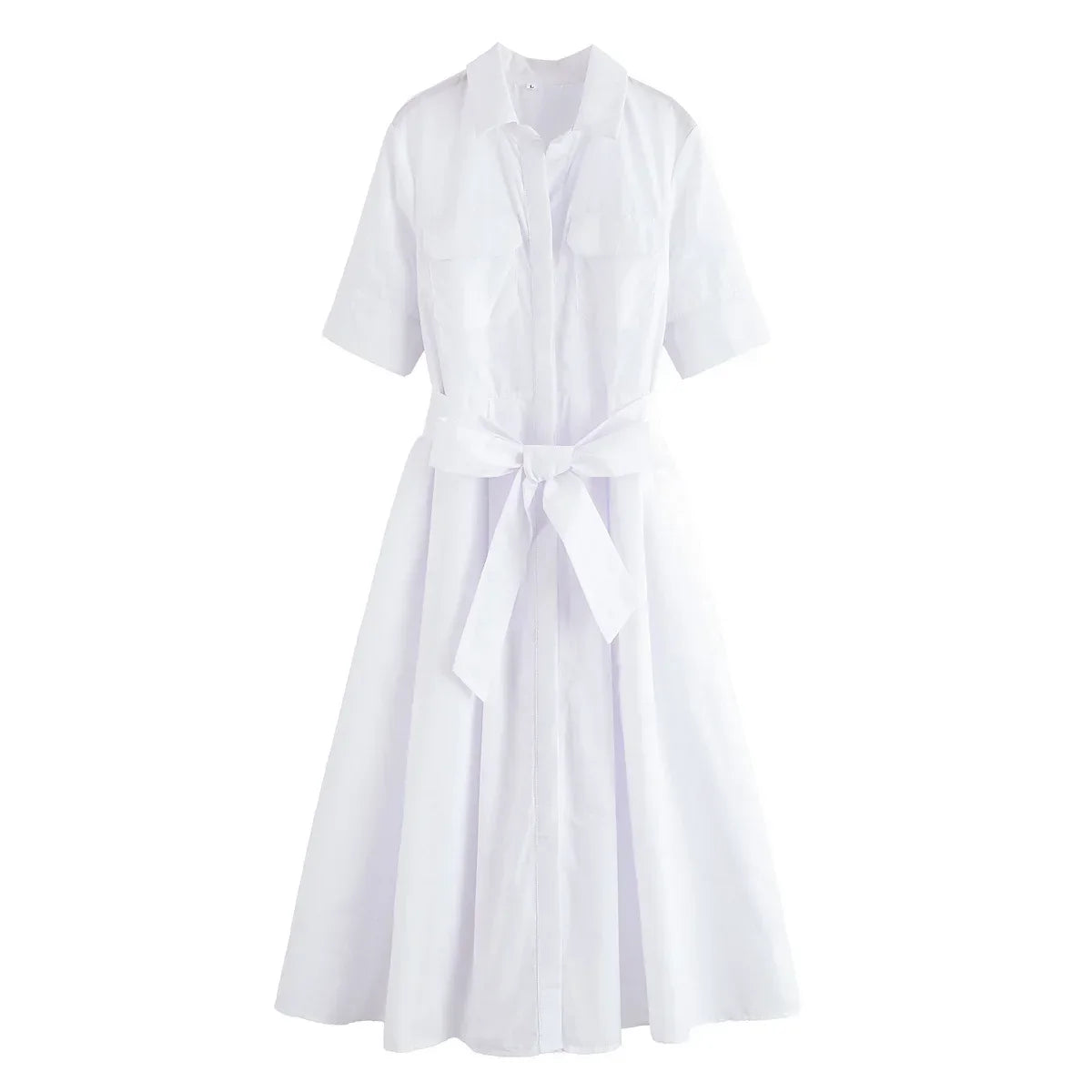 Margot | Vestido Camisero de Manga Corta con Bolsillos
