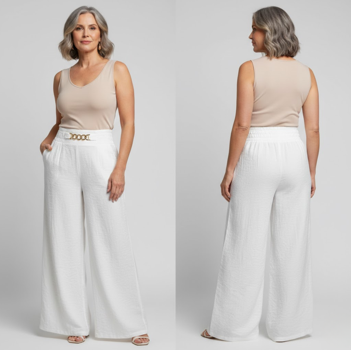Évelyne™ — Pantalón ancho de tiro alto moldeador