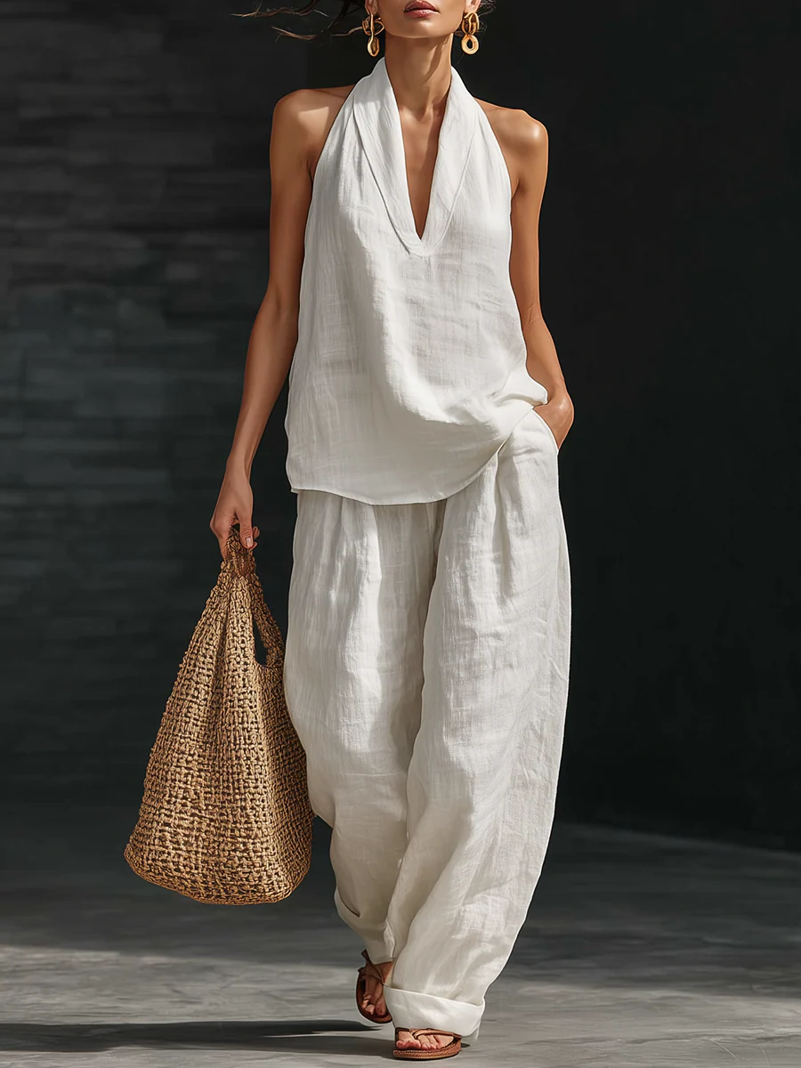 Zoe™ | Conjunto Sin Mangas y Pantalón Ancho
