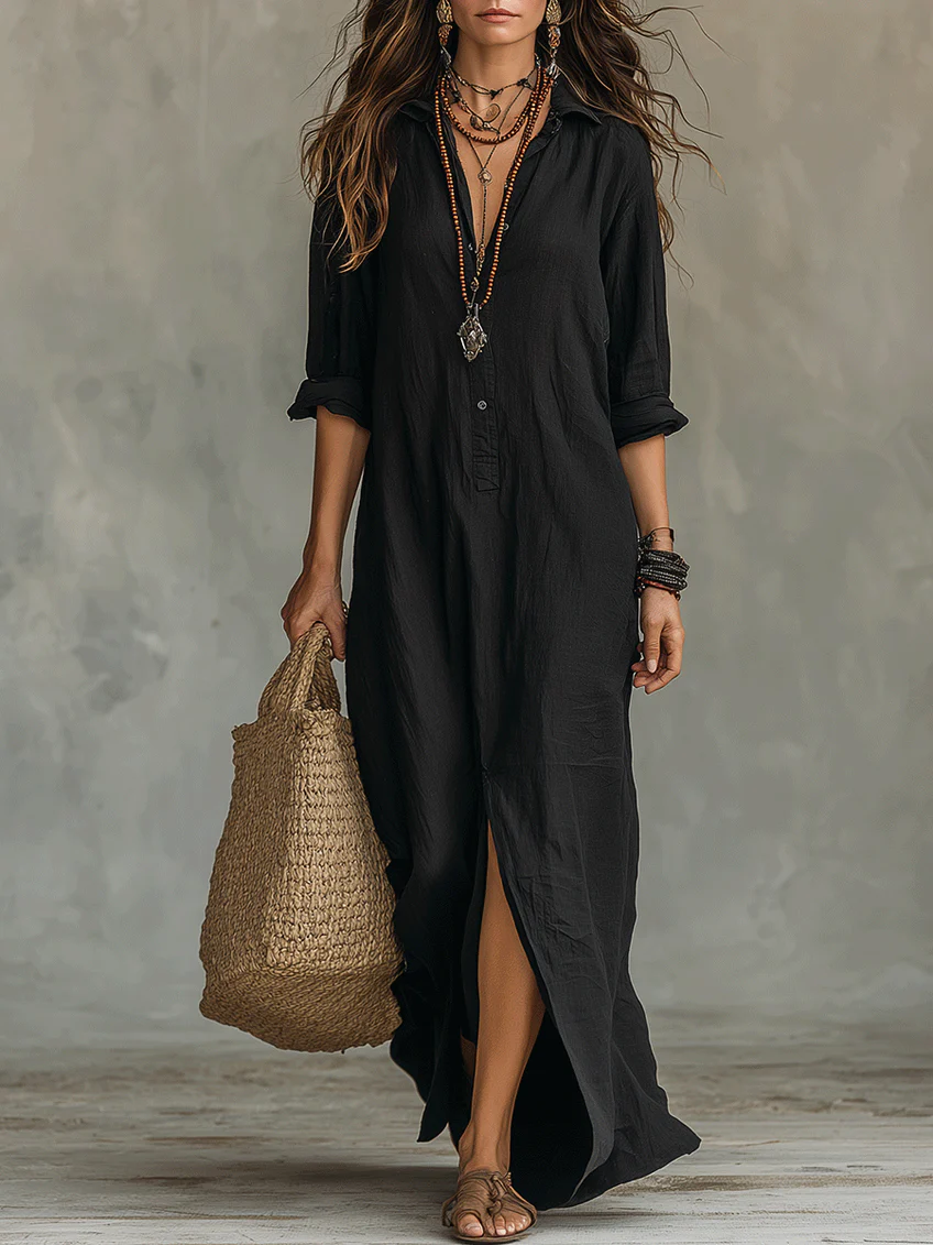 Willow | Vestido Maxi Favorecedor que Disimula el Vientre