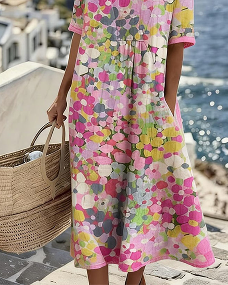 ELENA™ - VESTIDO MIDI FLORAL ELEGANTE DE VERANO