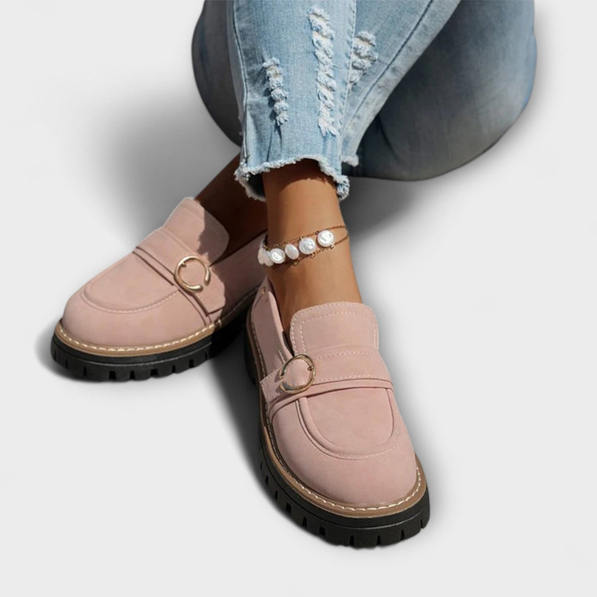 Lora™ | Mocasines Casual de Punta Redonda
