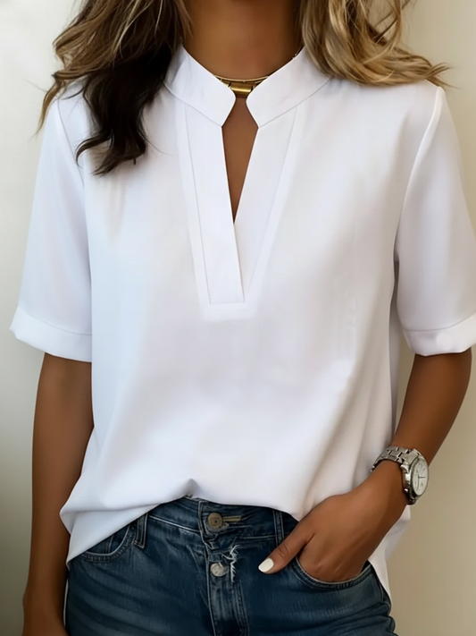 Carlota | Blusa Chic de Cuello en V Fresca para el Verano