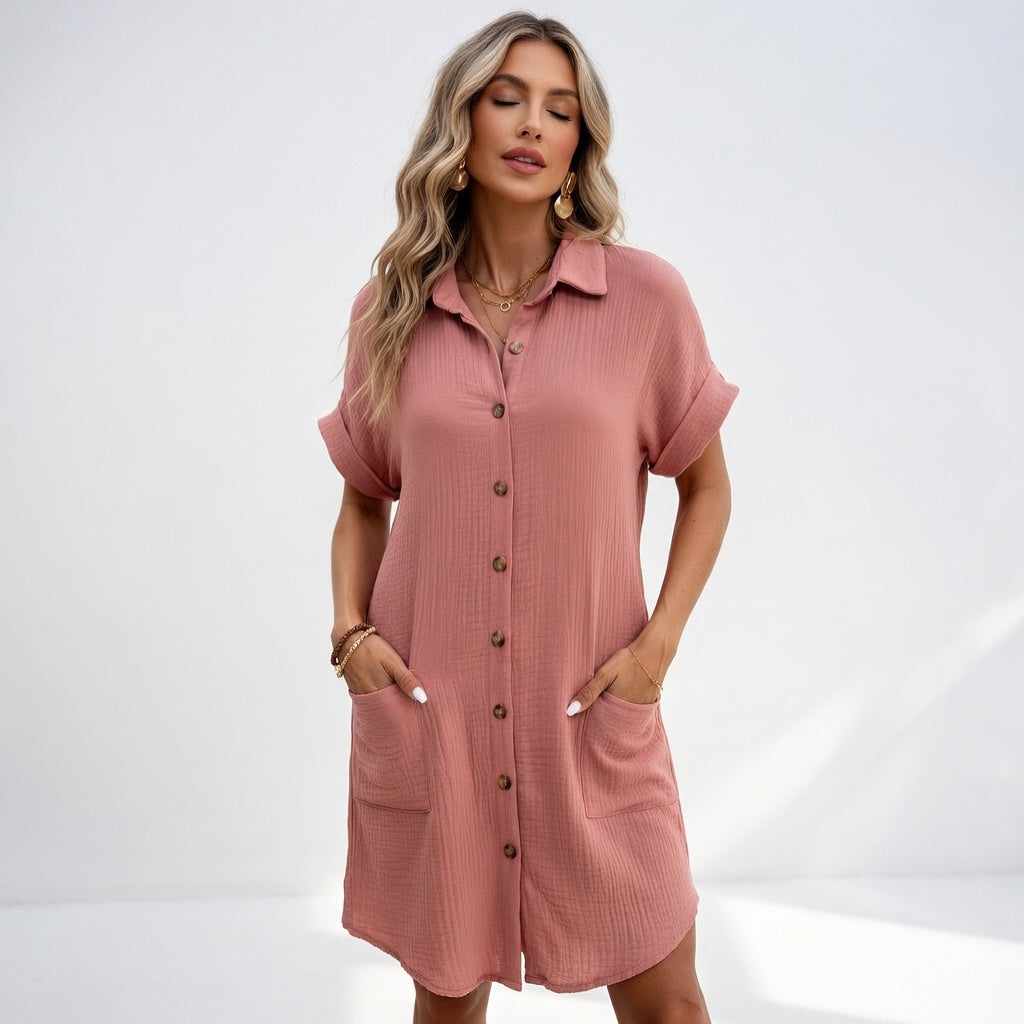Béatrice™ — Vestido camisero elegante y fácil de llevar