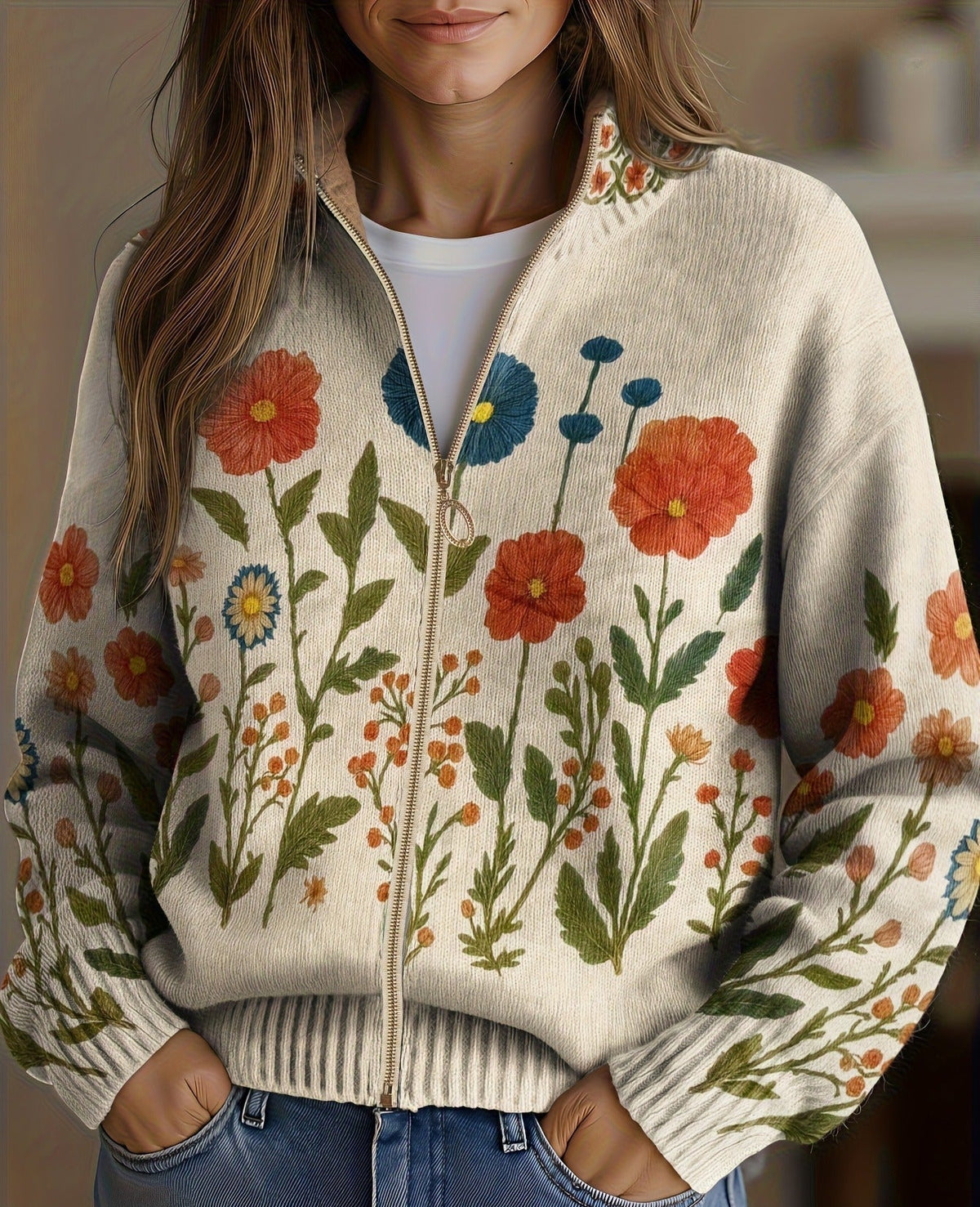 Rocío | Chaqueta de Punto Flores Silvestres